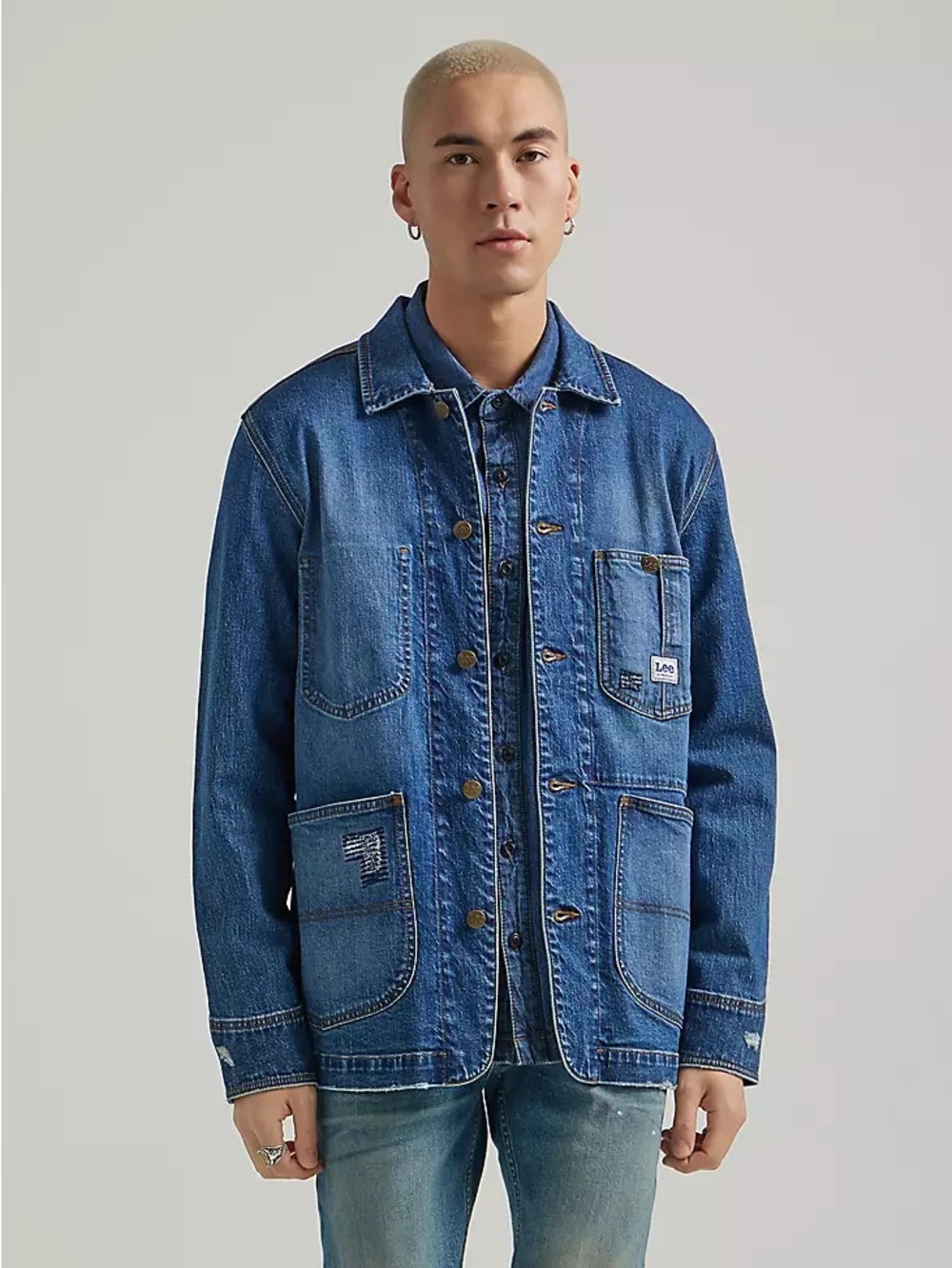 Lee Jeans Denim Chore Coat Medium Wash Size Small